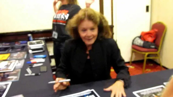 Nancy Stephens signing Halloween posters.  Rare si...