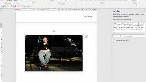 Test Word and NVDA screen reader demonstration