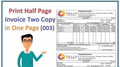 (Buy TDL Source Code Only Rs.450) Format - 003 Print Two A5 Page Invoice in one A4 Page in Tally