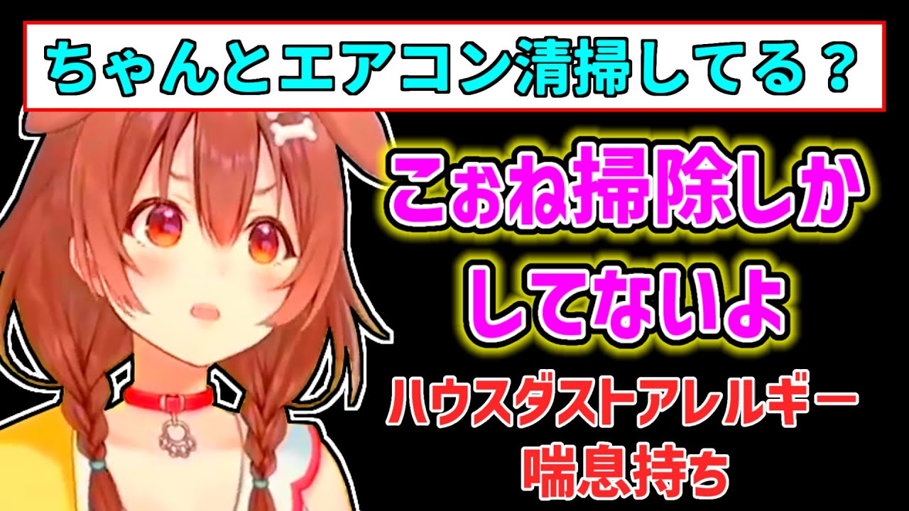 【戌神ころね】アレルギーや喘息のせいで家では終始掃除をしているころね【ホロライブ切り抜き】