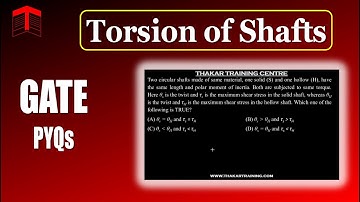 GATE Solutions | STRENGTH OF MATERIALS Torsion of Shafts | 2 marks questions from ME (Part 1)