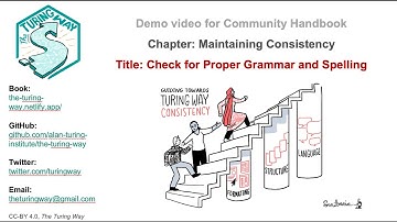 The Turing Way chapter - Maintaining Consistency: Check for Proper Grammar and Spelling