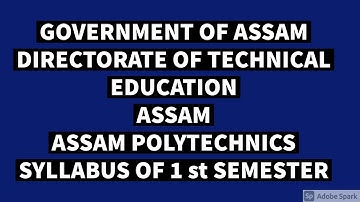 ASSAM POLYTECHNICS  SYLLABUS OF 1ST SEMESTER