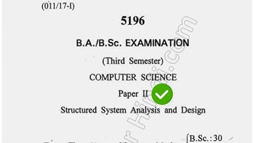 2017 Cdlu BSc 3rd Sem Structure System Analysis & design Question Paper