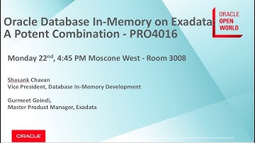 OOW 2018 Exadata and In Memory