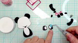 I Love You Pandas Heart Paper Piece Process