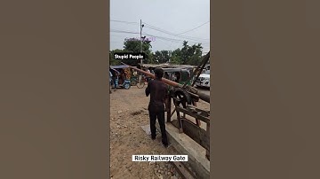 Stupid people at Busy rail crossing gate. #railway #shorts #railgate