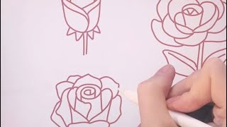 How to Draw Roses - 3 Ways! #shorts