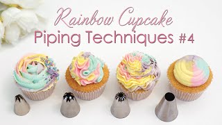 Cupcake Piping Techniques Tutorial #4 - With Rainbow Swirls