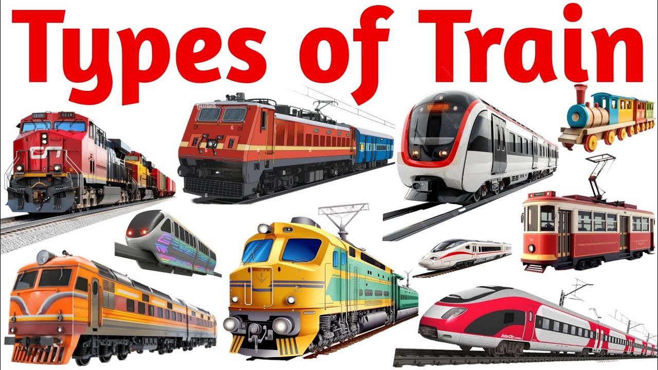 Train Names Examples Types of Train | Learn 20 Railway Names for Kids | Different Types of ...