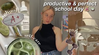 perfect productive school day THAT GIRL 🧘🏼‍♀️🪴⏱