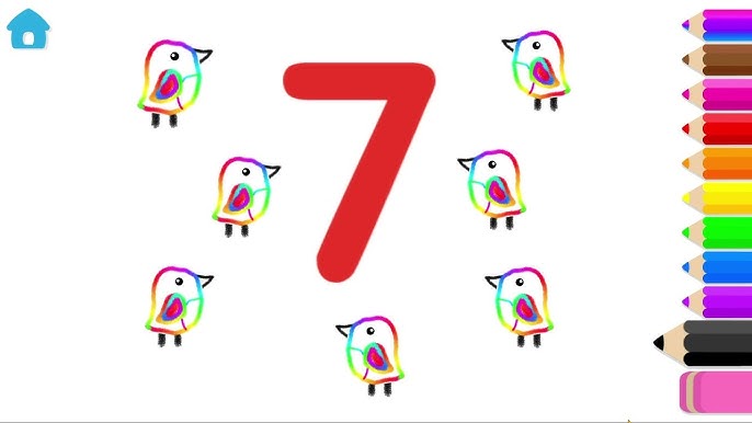 Раскраски Раскраска для детей два попугая с цифрами, Раскраска Цифра 7 и 8 с цифрами.