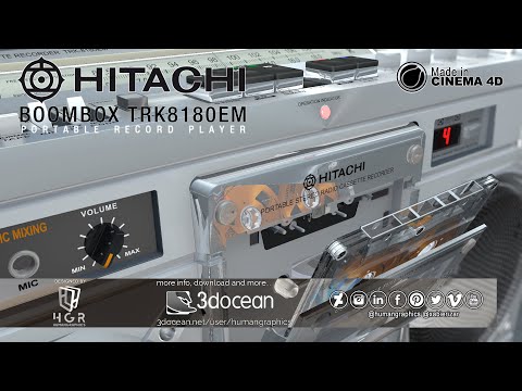 ミュージック TWENITY BOX BoomBoox Hitachi 8080 EM Guettonblaster made in Cinema 4D