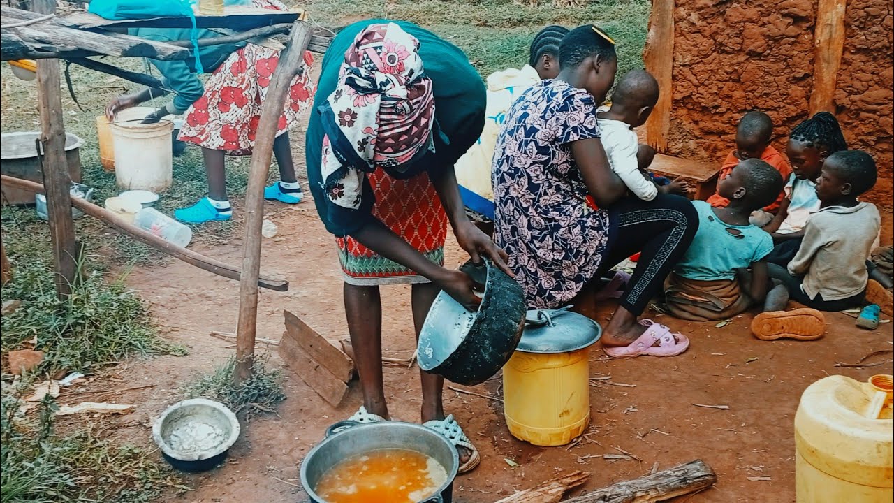 African Village life # Egg 🥚 Yellow Rice 🍚+ Spiced Pumpkin Stew 🍲😋 for Breakfast.
