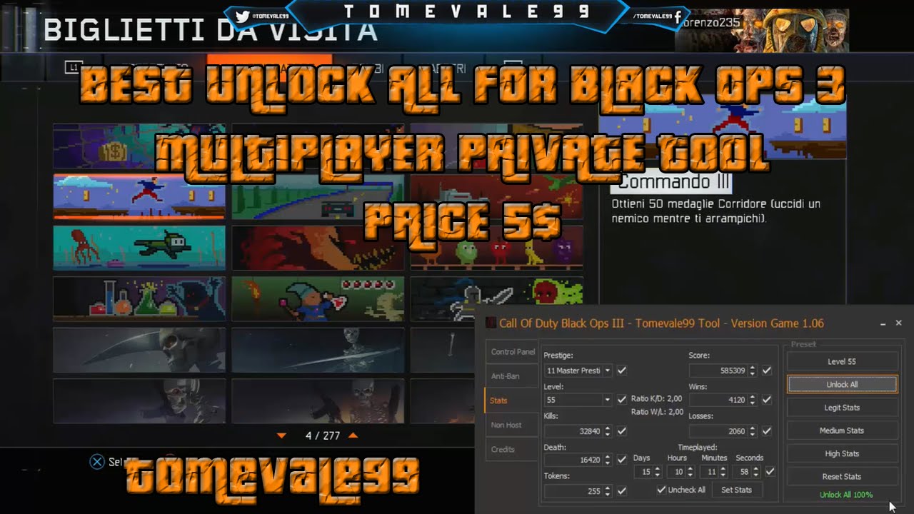 [BO3/PS3/1.06] UNLOCK ALL COMPLETE [TITLES,WEAPONS,CAMO,PRESTIGE] + NON