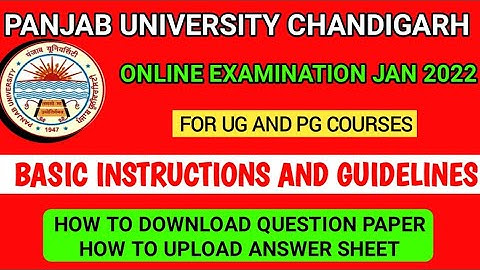 PUCHD BASIC INSTRUCTION ONLINE EXAM JAN 2022|PU CHANDIGARH ONLINE EXAM JAN 2022 INSTRUCTION & GUIDE
