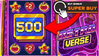 RARE 500X GOLD COIN On RETRO VERSE SLOT!!