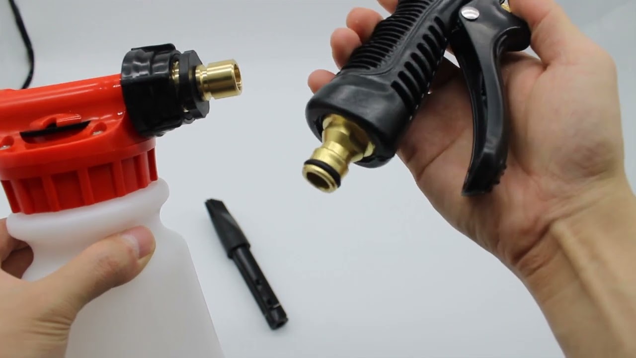 Pistolet à Mousse SUNJULY 900ml - Nettoyage Voiture/Moto - 6 Réglages Mousse - Compatible Tuyau Arrosage