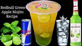 how to make the best redbull apple mojito ! green apple redbull mojito recipe