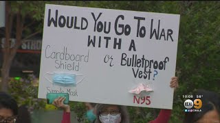 UC Irvine Medical Center Nurses Hold Vigil Outside Hospital Over Lack Of PPE, Workers Diagnosed With