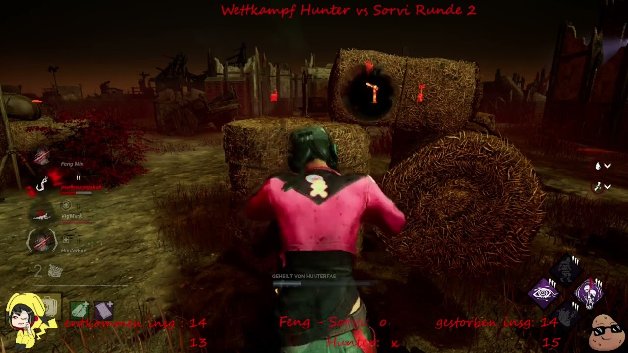 7 28 Wettkampf Sorvi vs Hunter # Wer überlebt öfters mit Feng Min 2 3 # Dead by Daylight Gameplay De