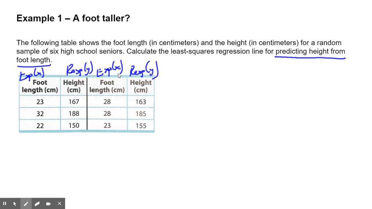 stats 2.6 - the least-squares regression line #1 - YouTube