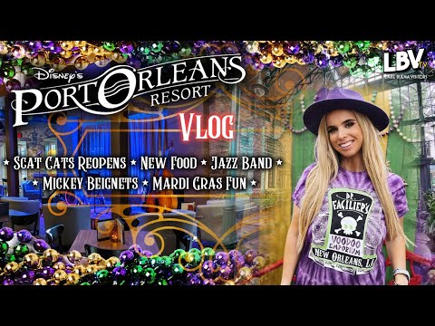 Disney French Quarter-Scat Cat Club Party! Mickey Beignets ,New Food,Jazz Band, Behind the Resort!