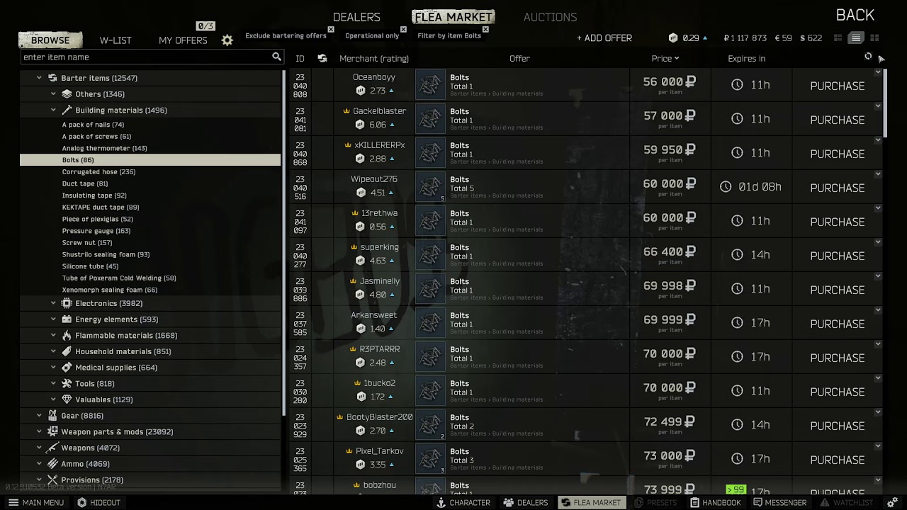 What its like to try and buy bolts in Tarkov YouTube