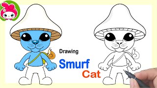 How to draw Smurf Cat | كيف ارسم القط سنفور | رسم قطة السنافر