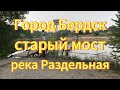 Город Бердск. Река Раздельная. Старый подвесной  мост через реку  в Бердске. Красивая природа.