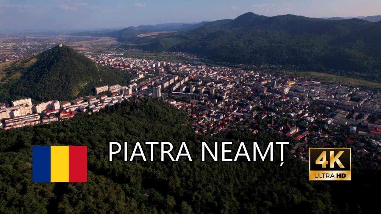 Piatra Neamț from Mount Cozla, Moldova, Romania - 4K DJI Air2S Drone Footage