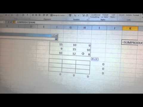 დანიშვნის ამოცანა excell_ში ამოხსნილი