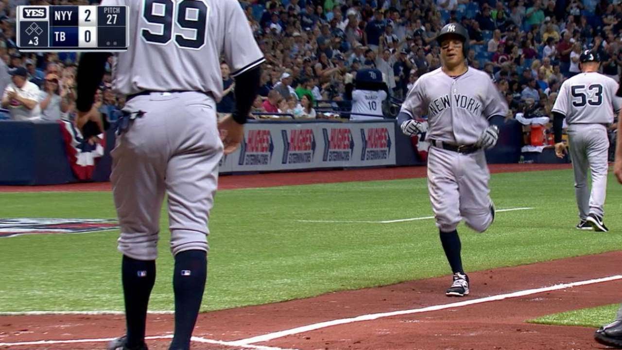 Yankees' Aaron Judge, Ronald Torreyes swap jerseys (video