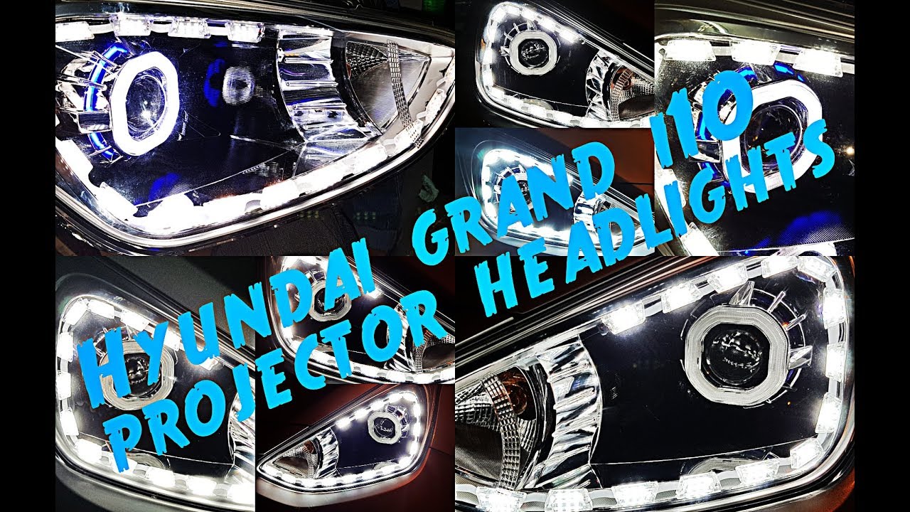 Hyundai grand i10 projector headlight with Drl By Av MoD YouTube