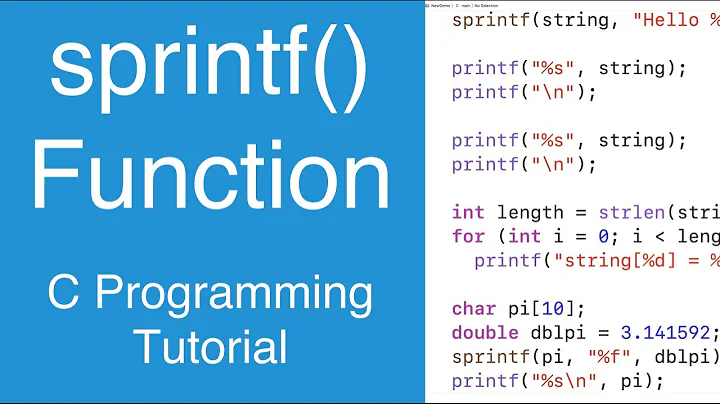 sprintf() Function | C Programming Tutorial