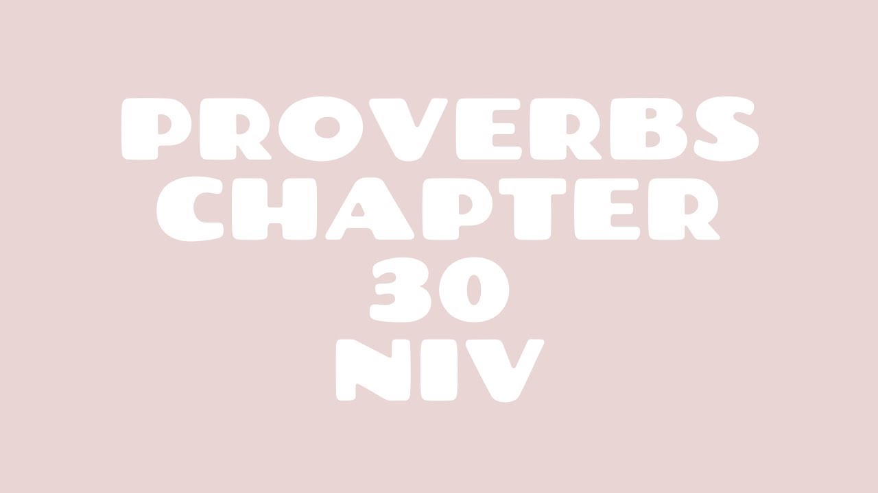 Proverbs 30 NIV | Read by a Black Woman | Spoken Word Style | Bible Noir