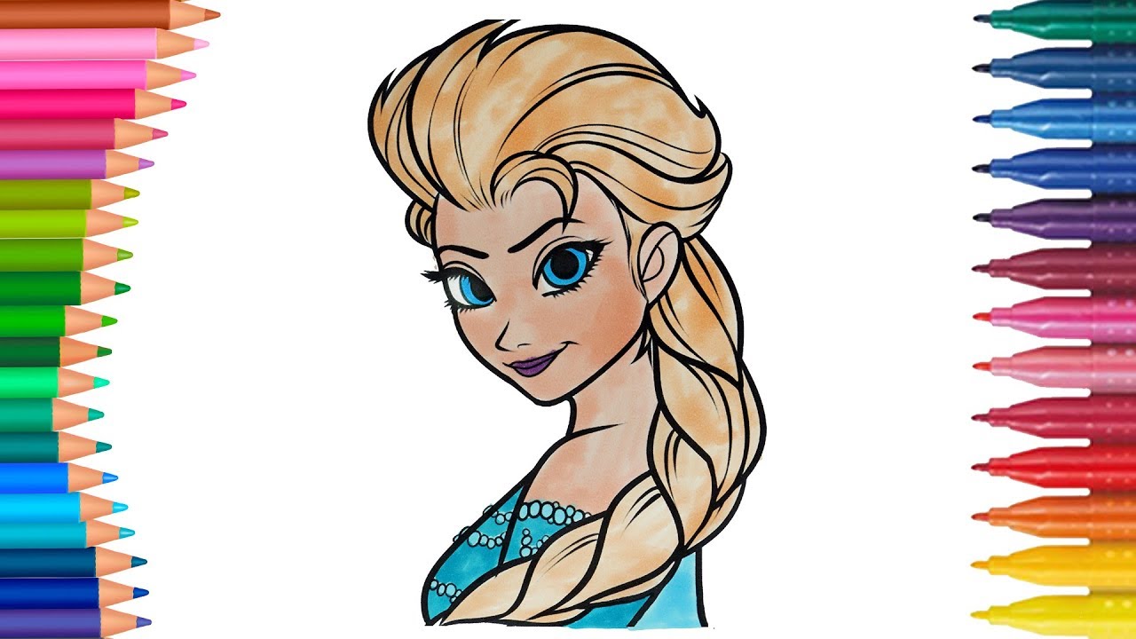 ارسم وارسم إلسا وآنا فروزن - Draw and paint Elsa and Anna Frozen