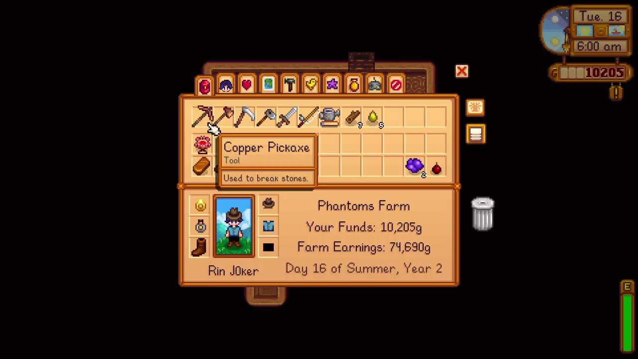 ✨Happy starry Sunday morning w/ Stardew valley 1st play #9 Year 2 of Summer