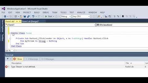 Fix Error  -  Type Stream is not defined