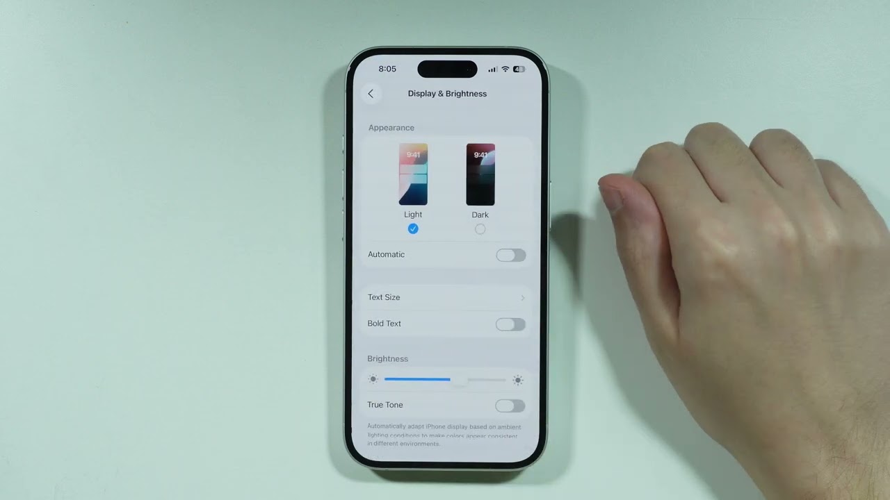 iPhone 17: как включить/выключить True Tone