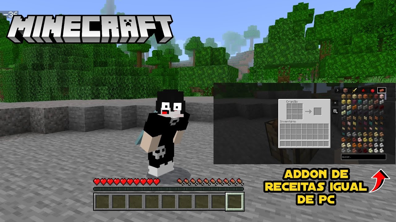 ADDON DE RECEITAS IGUAL DE PC NO MINECRAF PE 1.20 - YouTube