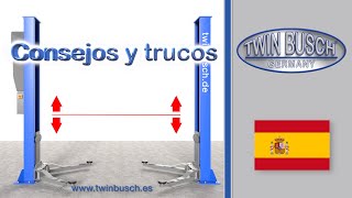 Ajuste correcto de la tensión de los cables de acero en elevadores de 2 columnas de TWIN BUSCH®