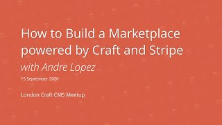 How to Build a Marketplace powered by Craft and Stripe