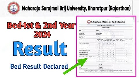 Msbu Bed Result 2024 || BrijUniversity Bed Result 2024 || Bed 1st Year Result Declared 2025 #result