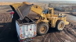 Caterpillar 992C Wheel Loader Loading Coal On Trucks  S.G.M Melidis