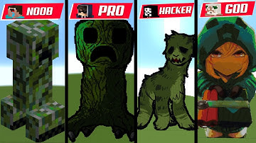 Noob VS Pro VS Hacker VS God  Pixel Art Minecraft ✨ Creeper