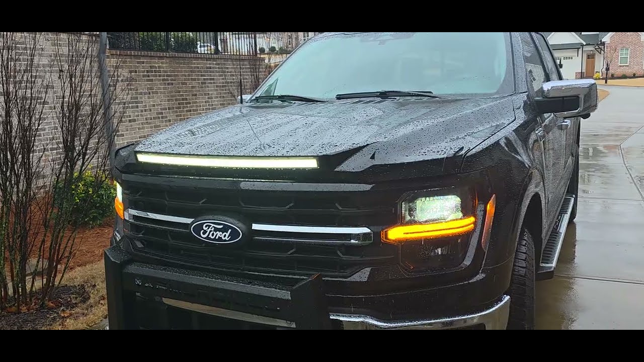 Review Maxzina ABS Hood Protector LED Lights 2021-2026 Ford F150 Hood Shield Bug Deflector