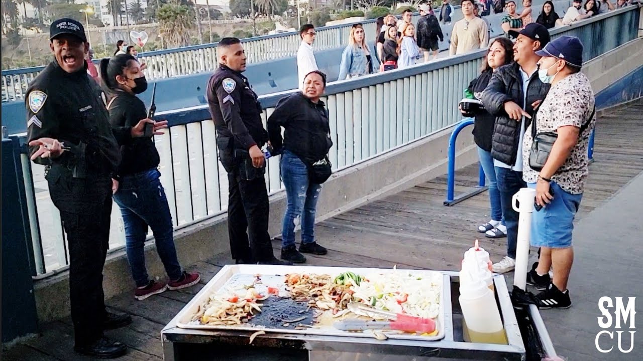 Police Arrest Unpermitted Hot Dog Vendors At Santa Monica Pier