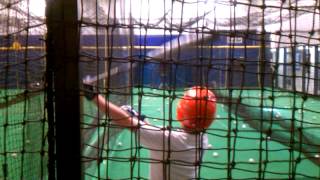 13 year old Connor hitting 75mph fastball deep