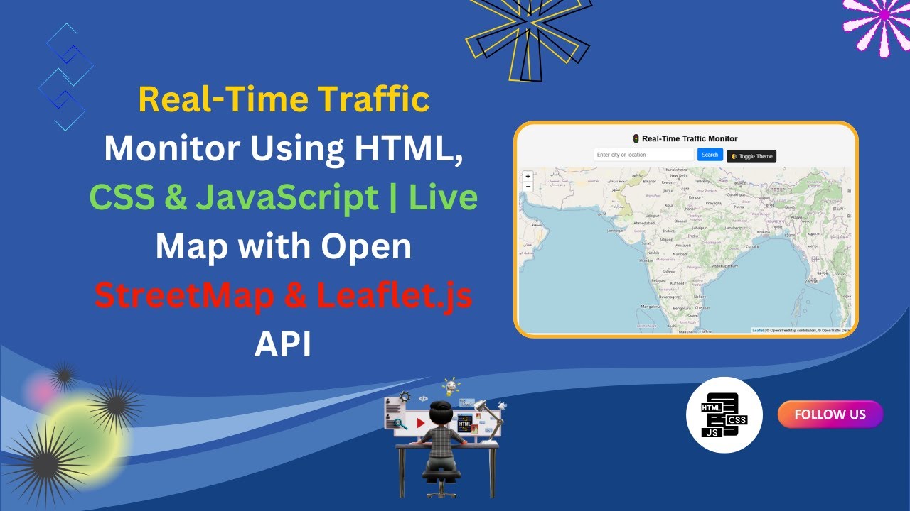 Real-Time Traffic Monitor with HTML, CSS & JavaScript | Live Traffic ...